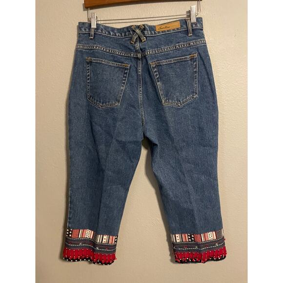 Vintage Bill Blass Womens Brittany Jeans Size 12 Stars Stripes Beaded USA 90s - Picture 4 of 8